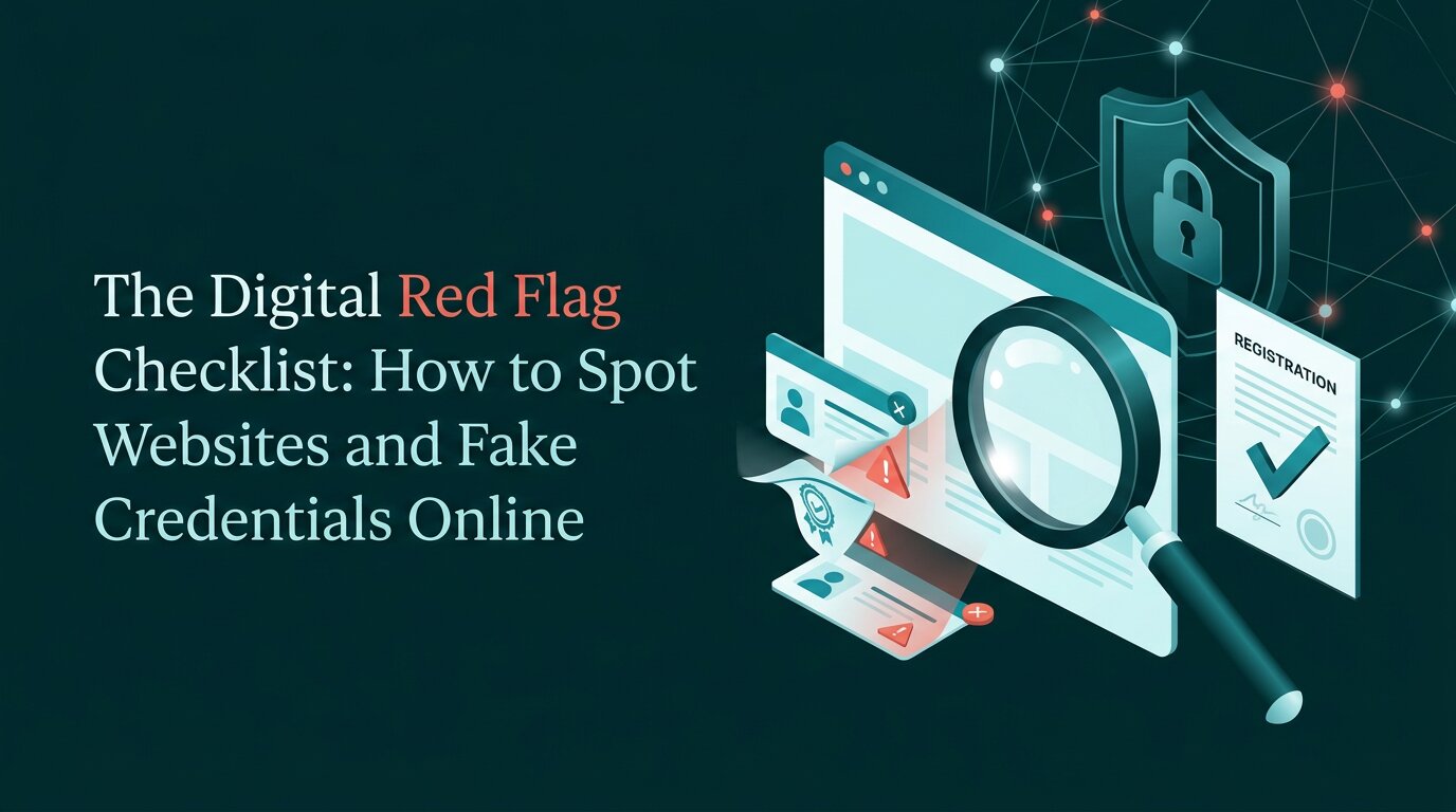 The Digital Red Flag Checklist: How to Spot Scam Websites and Fake Credentials Online